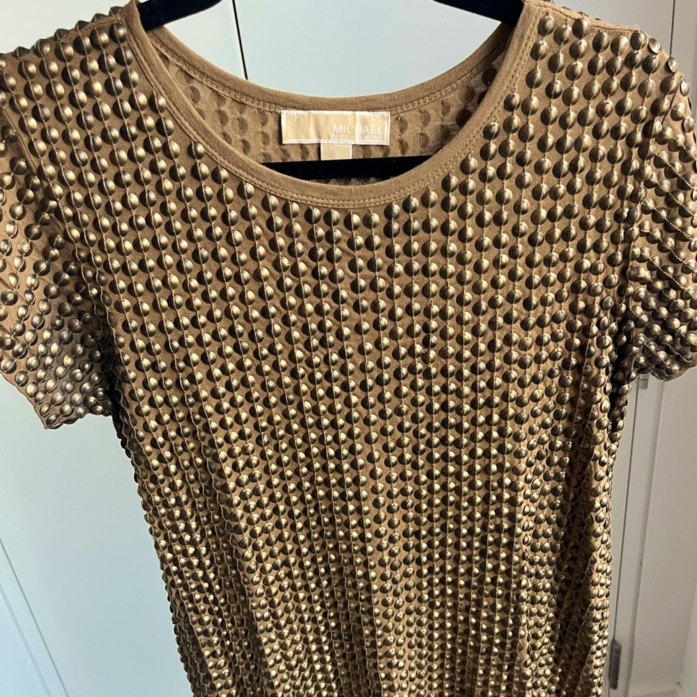 Beaded MK T-shirt Dress